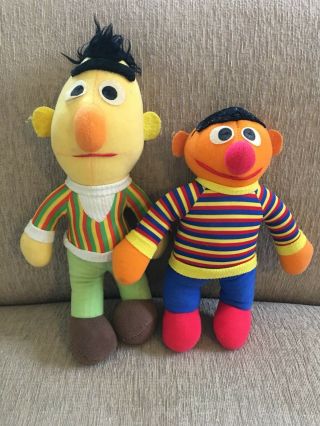 Vintage Hasbro Softies Sesame Street Bert & Ernie Plush Dolls