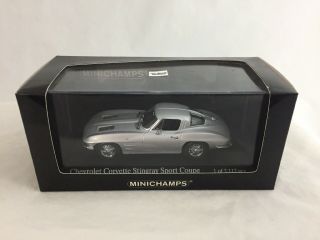 1/43 Minichamps 1963 Corvette Stingray Sport Coupe,  Silver,  1/2,  112 Pc.