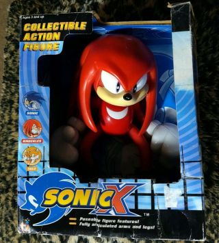 Sonic X - Knuckles Collectible Action Figure 2003 Toy Island - Large Rare 9”