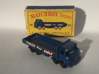 Matchbox Lesney 20 ERF 68G Truck BPW & Orig Type D Box Shell 2