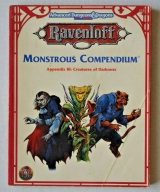 Ad&d Ravenloft Monstrous Compendium Appendix Iii Advanced Dungeons & Dragons