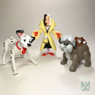 Cruella De Vil,  Colonel & Pongo 101 Dalmatians Figure Set | Set Of 3 Items