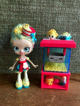 Pre - Owned Shopkins Shoppies Doll Popette Popcorn Stop Popper Season 1 Play Set