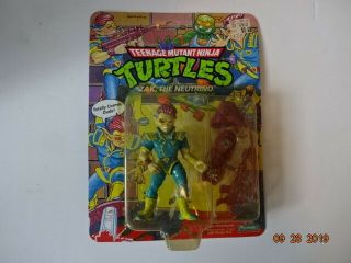 1991 Tmnt Zak The Neutrino Action Figure Moc Unpunched Ninja Turtles Playmates