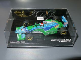 Minichamps 1:43 F1 1993/94 Jos Verstappen Benetton Ford B193b Test Car Signed