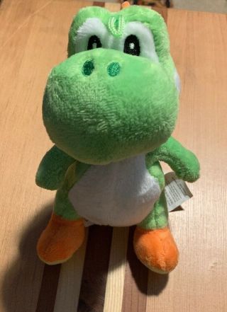 Mario Bros.  Green Yoshi Plush Stuffed Animal Authentic Doll 8 Inch Tall