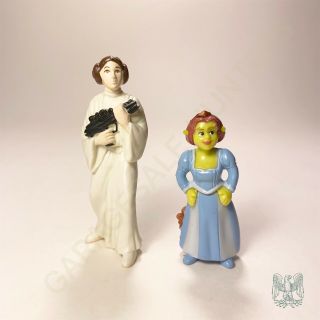 Princess Fiona & Princess Leia Figures Set | 2 Items | Pvc | Star Wars & Shrek