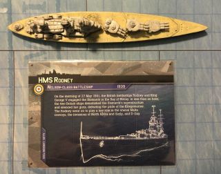 War at Sea Axis & Allies HMS Rodney battleship with card (11/64) 2