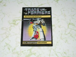 Transformer G1 Megatron Instructions Only