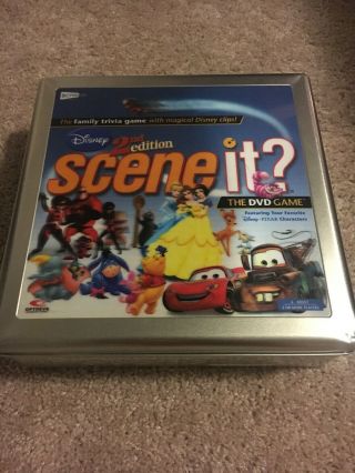 Disney Scene It? 2nd Edition Dvd Game Board Game In Collectors Tin