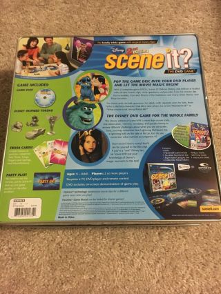 Disney Scene It? 2nd Edition Dvd Game Board Game in Collectors Tin 2