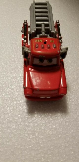 Disney Pixar Cars Toon Rescue Squad Mater Fire Truck Diecast Mattel Scale 1/24