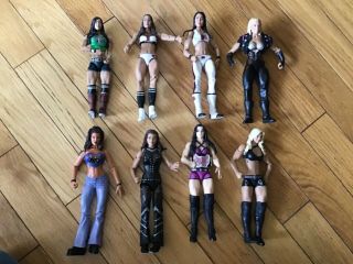 8 Wwe Female Wrestling Divas Action Figures - Paige,  Aj Lee,  Lita,  Natalya,