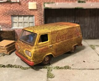 1965 Ford Econoline Van Rusty Weathered Custom 1/64 Diecast Barn Find Coca Cola