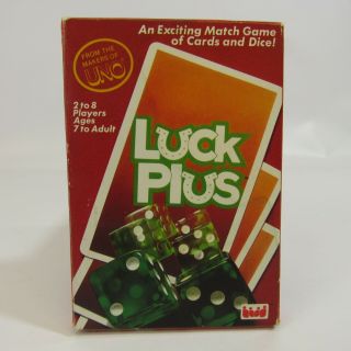 Vintage Luck Plus Makers Of Uno Dice Card Game 1983 Family Fun Match Game