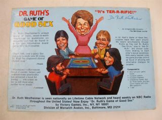 Dr.  Ruth ' s Game of Good Sex - 1985 Victory Games - Complete Game IOB 6