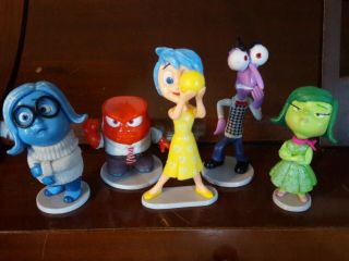 Disney Pixar Inside Out 5 Figure Cake Topper Set Joy Sadness Anger Disgust Fear