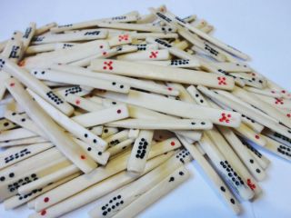 Set Of 120 Bone Betting Sticks From 1920 