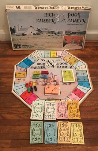 Vintage 1978 Rich Farmer Poor Farmer Board Game Box 100 Complete