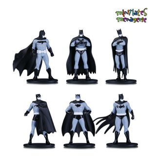 Batman Black And White 3.  75 " Mini Figures Series 1 Blind Bag Complete Set Of 6