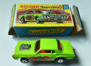 Vintage Matchbox Superfast 62 Rat Rod Dragster Cougar W/ Box,