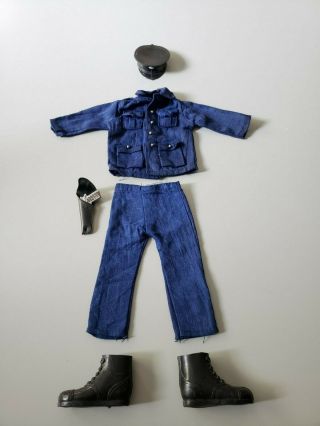 Vintage Gi Joe Action Pilot Blue Uniform With Hat,  Boots And Gun Hasbro 1964