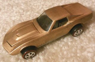 Vintage 1960s Mattel Redline Hot Wheels - Custom Corvette - Gold - Repainted