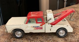 1960/70s Nylint Pressed Steel Red/white Toy Wrecker Truck - 11 1/2 " Long
