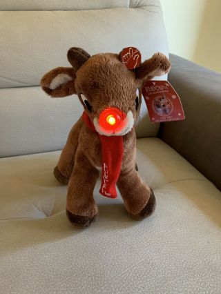 Christmas Light Up Rudolph The Red Nosed Reindeer 13 " Plush Toy