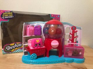 Shopkins Food Fair Sweet Spot Playset With 2 Exclusive Candy Bags & 2 Shopkins