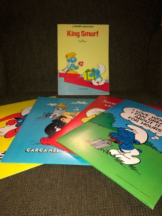 1978 Smurf King Smurf Softcover Graphic Novel Comic Book.  W/ 4 Folders