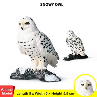 Snowy Owl Bird Figure Animal Decor Model Bubo Scandiaca Collector Toy Kid Gift