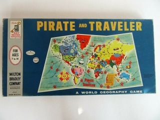 Vintage 1954 Pirate And Traveler Board Game Milton Bradley & Complete