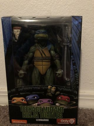 Neca Teenage Mutant Ninja Turtles Leonardo 1990 Movie Gamestop Action Figure