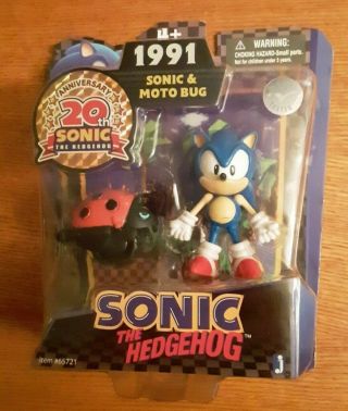 Sonic The Hedgehog Jazwares 20th Anni 3.  5 " Figure 1991 Sega Genesis