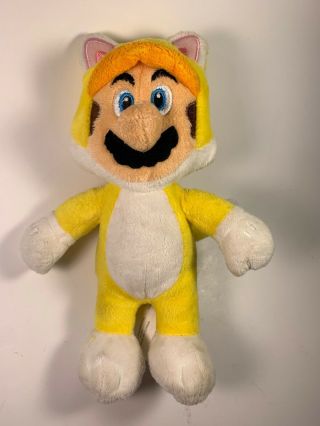 World Of Nintendo Mario Bros Yellow Cat Mario Plush Stuffed Doll 7.  5 "
