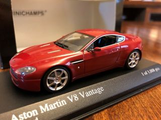 1/43 Diecast Minichamps Aston Martin V8 Vantage,  2005,  Red Metallic