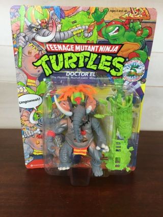 Tmnt 1992 Teenage Mutant Ninja Turtles Doctor El Figure Unpunched Card Complete