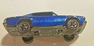 1968 MATTEL HOT WHEELS CUSTOM BARRACUDA RED LINE (BLUE) HK VENTED HOOD SHARP CAR 8