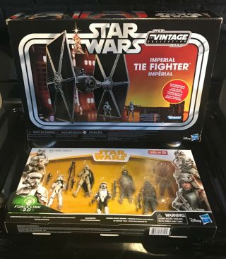 Star Wars 3.  75 " Imperial Trooper 6pk Target Ex. ,  Tie - Fighter Kener Walmart Ex.
