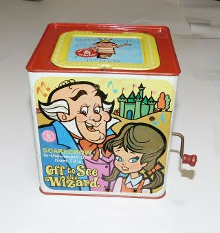 1967 Vintage Mattel Off To See The Wizard of Oz Tin Litho Jack In The Box 2