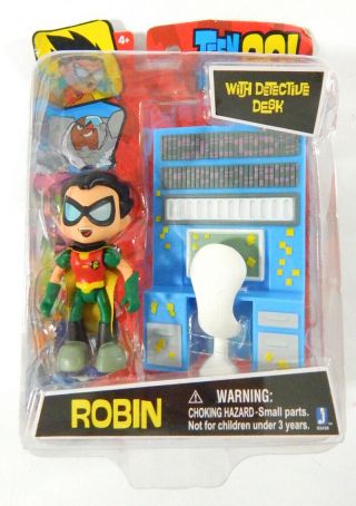 Jazwares Teen Titans Go Robin With Detective Desk Dc Comics 3 " Figure Toy