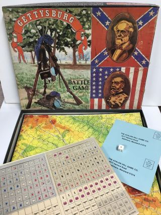 Unpunched,  Vtg 1977 Gettysburg Civil War Battle Board Game Avalon Hill