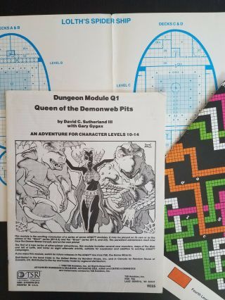 VINTAGE: AD&D Module Q1 Queen of the Demonweb Pits,  1980 1st edition 3