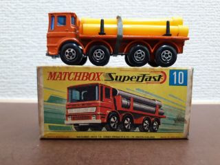 Rare Matchbox Superfast Lesney - No.  10 - Pipe Truck " Pipe Color Yellow "