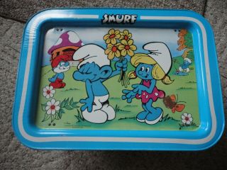 The Smurfs / Kids T.  V.  Tray / Ex / Wallace Berrie & Co.