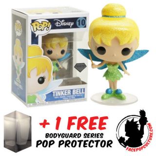 Funko Pop Disney Peter Pan Tinker Bell Diamond Glitter Exclusive,  Pop Protector