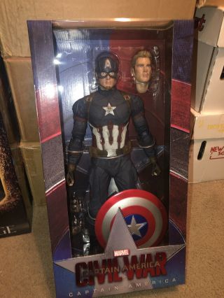 Neca Marvel 1/4 Scale Figure Captain America Civil War Chris Evans 18 Inch
