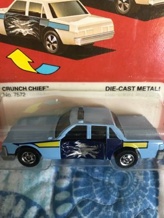Vintage1984 Hot Wheels Crack - ups Crash Patrol Crunch Chief Blue.  Rare 2