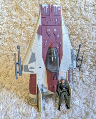 Kenner Star Wars 1997 Power Of The Force A - Wing Fighter Vehicle With Pilot